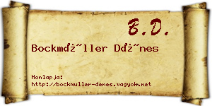 Bockmüller Dénes névjegykártya
